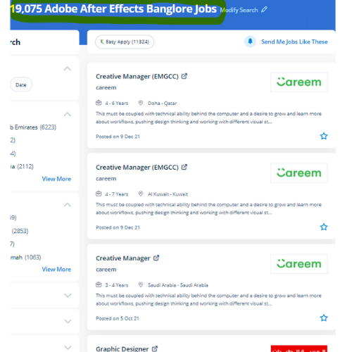 Adobe After Effects internship jobs in Modena
