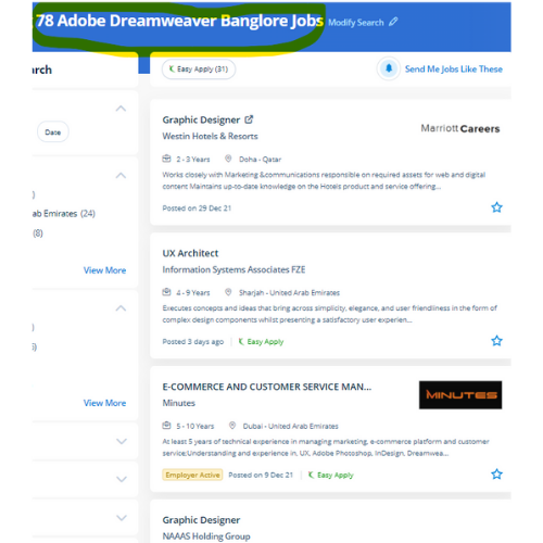 Adobe Dreamweaver internship jobs in Venice