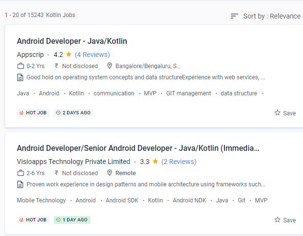 Android internship jobs in Milan