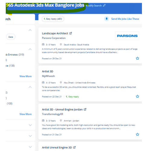 Autodesk 3Ds Max internship jobs in Parma