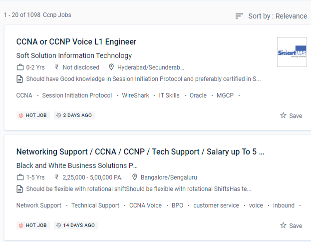 CCNP internship jobs in Modena