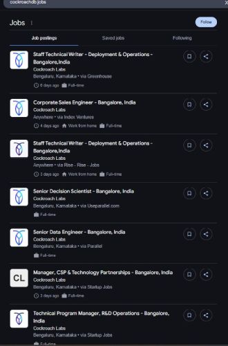 CockroachDB internship jobs in Florence