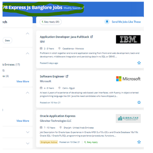 Express JS internship jobs in Modena