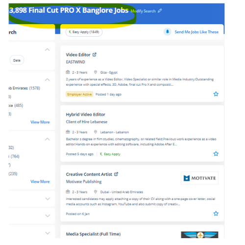 Final Cut Pro X internship jobs in Emilia Romagna