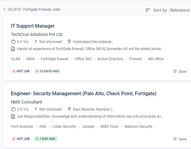 Fortinet Firewall internship jobs in Modena