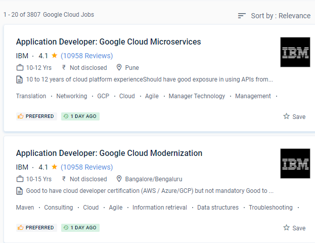 Google Cloud Platform internship jobs in Modena