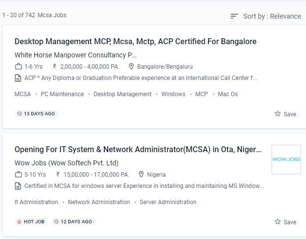 MCSA internship jobs in Pavia
