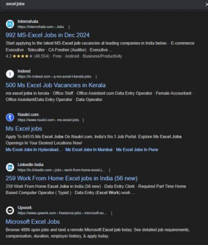 Microsoft Excel internship jobs in Naples