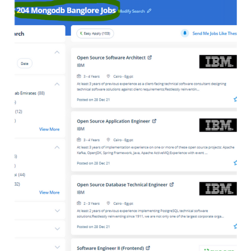 MongoDB internship jobs in Naples
